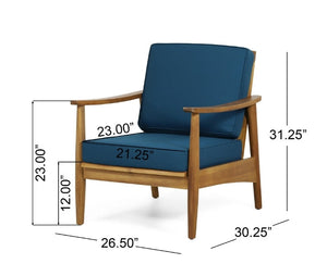 Willowbrook Teak Brown 4-Piece Wood Outdoor Patio Conversation Seating Set