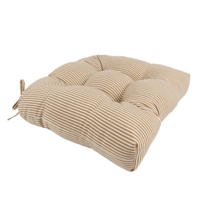 Outdoor Chair Cushions Set of 2 - Beige Striped
