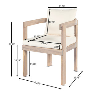 7 Pieces Acacia Wood Outdoor Dining Set
