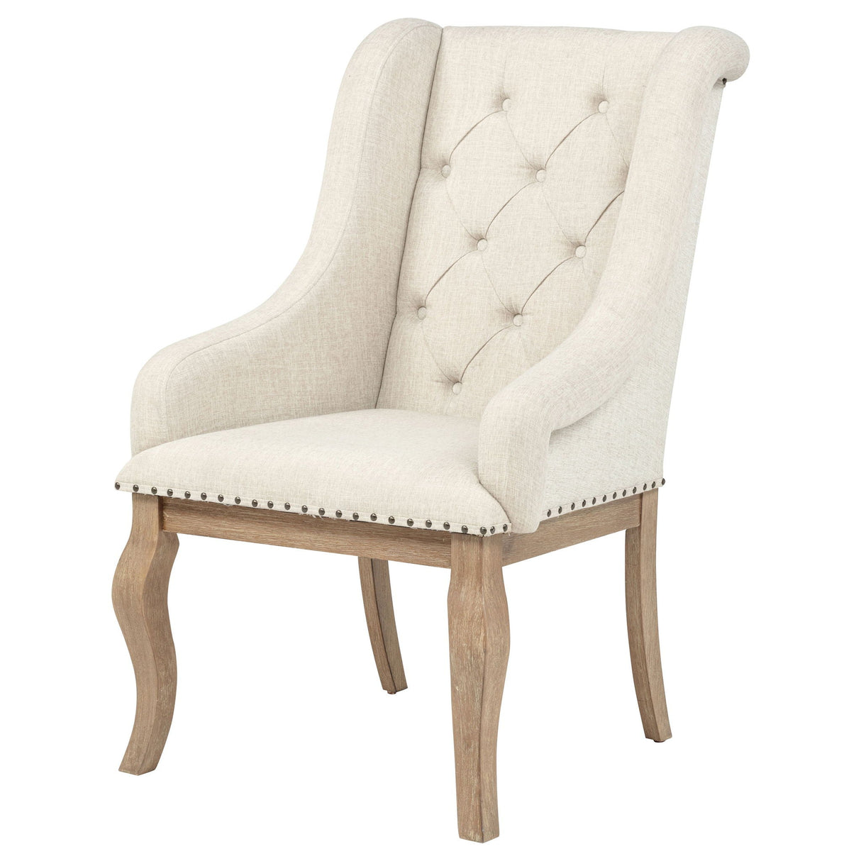 Brockway Upholstered Arm Chair Barley Brown (Set of 2)
