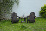 3-piece folding adirondack chair set with side table