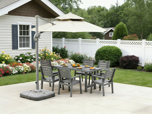 HDPE Outdoor Patio Dining Set - Table and Six Chairs