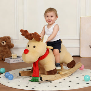 Kids Ride-On Rocking Horse Toy with Jingle Bells