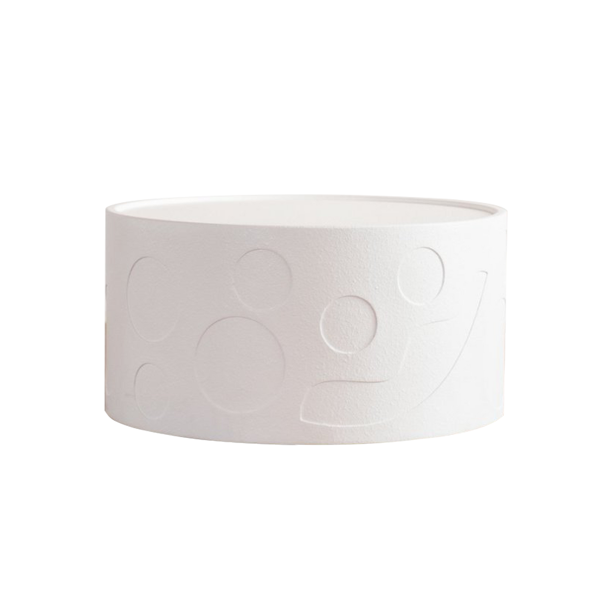 Round Side Table with Handcrafted Relief Design