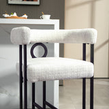 Household bar stools set of 2, modern upholstered with back