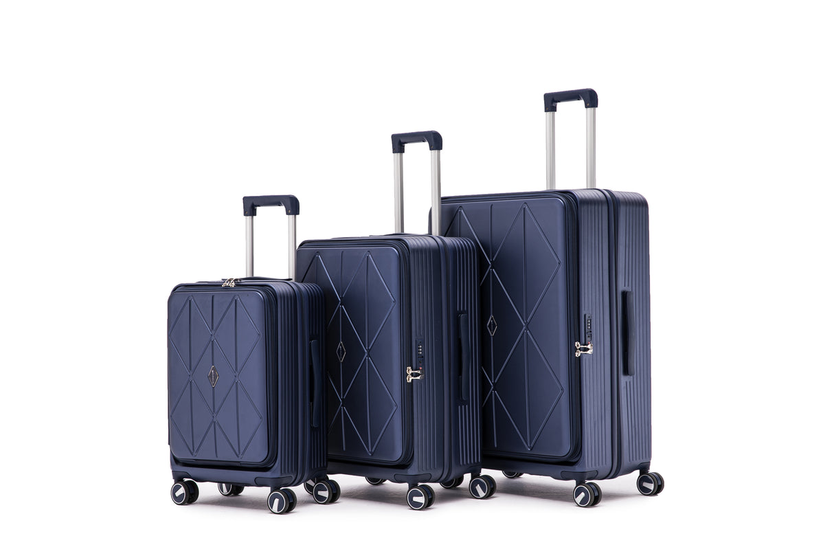 3 Piece, Expandable Carry On Luggage with TSA Lock -Hard Shell and Lightweight Suitcase with Front Pocket and Spinner Wheels