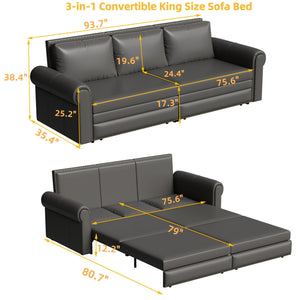 Chesterfield Sofa & Pull Out Bed