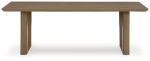 Serene Bay - Rectangular Dining Table With Umbrella Option - Dark Brown