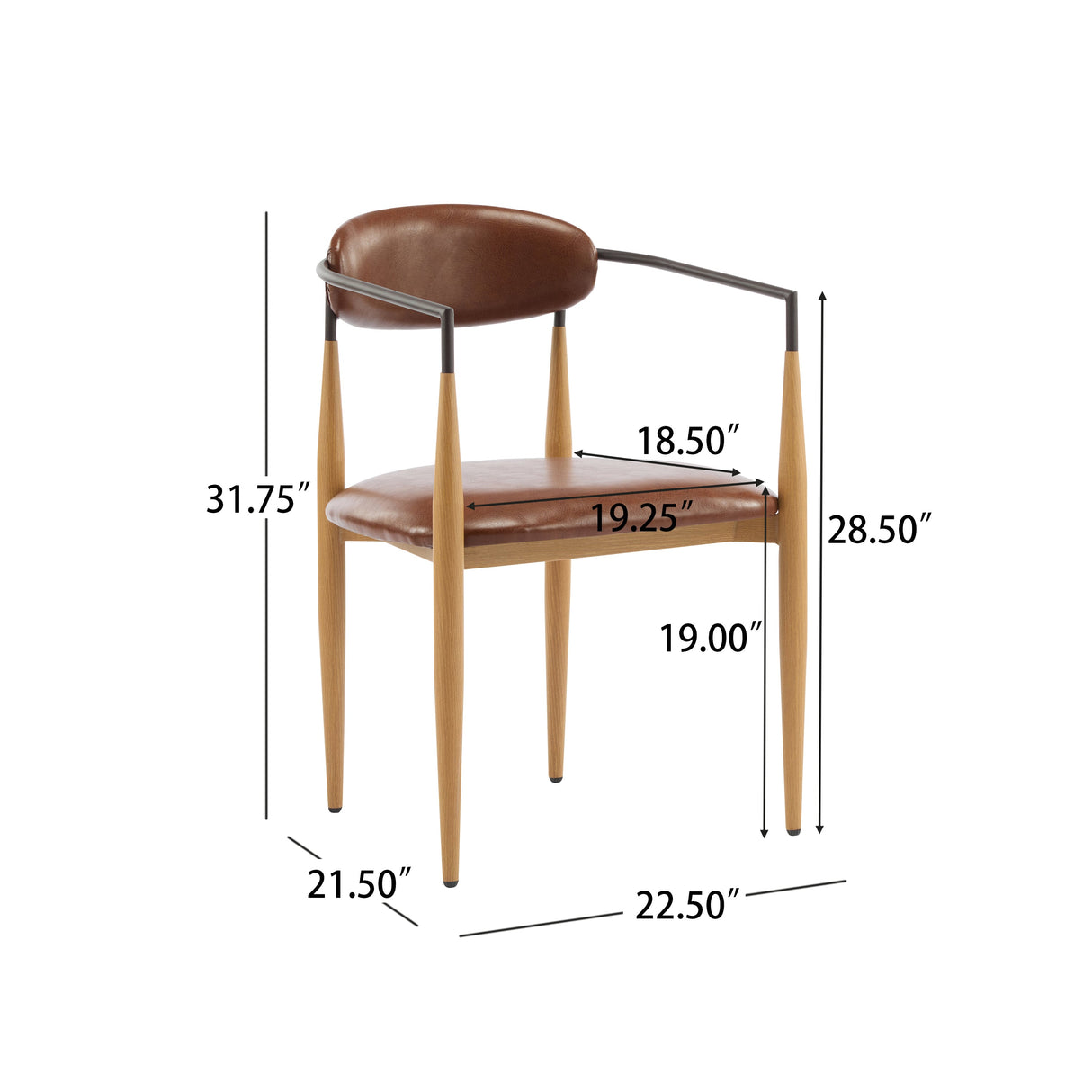 Fielding Mid-Century Modern Dining Chair, Set of 2