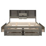 Platform Bed With Storage Headboard And 8 Drawers