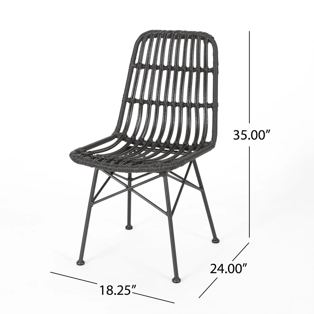Sawtelle Outdoor Wicker Armless Chair