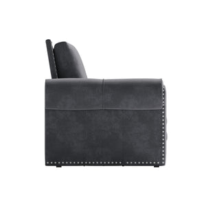 3 In 1 Convertible Sleeper Sofa With Nailhead Trim & Rolled Arm
