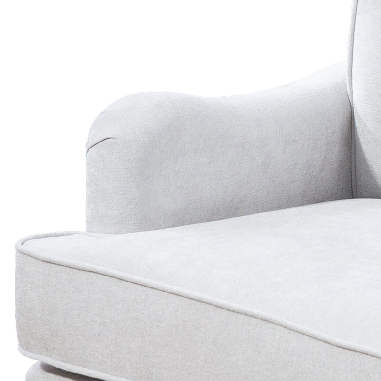 Chenille Tufted Upholstered Rolled Back Accent Chair