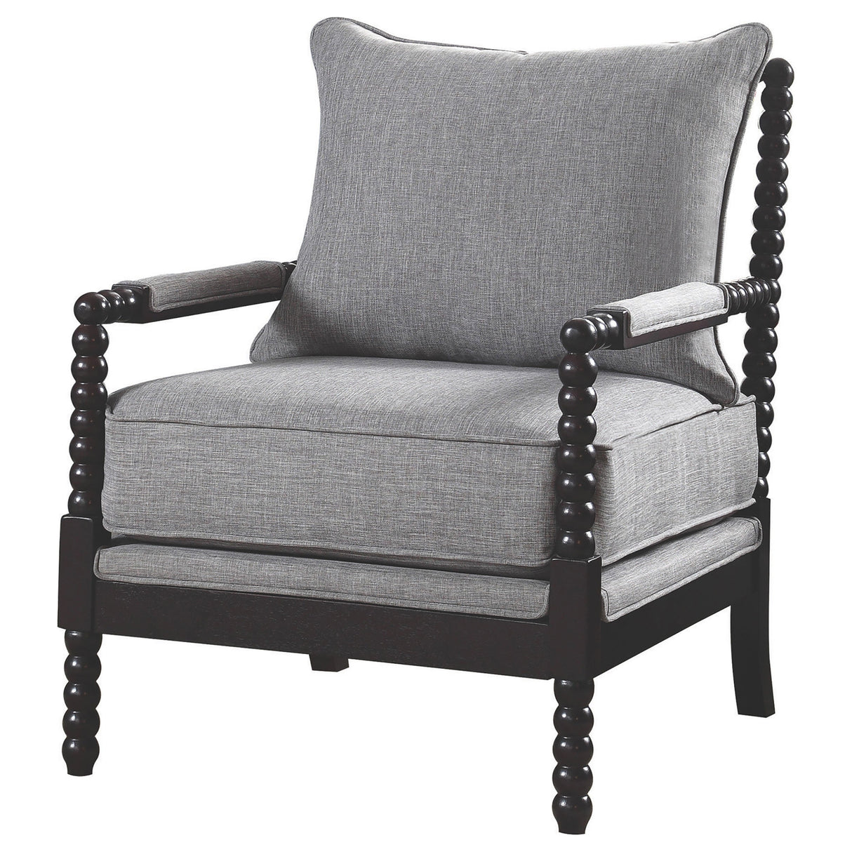 Upholstered Bobbin Accent Chair