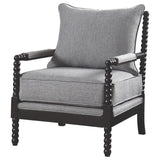 Upholstered Bobbin Accent Chair