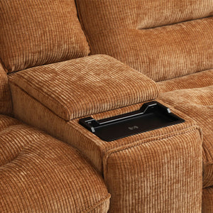 Emmy - Power Motion Sectional Sofa - Orange Chenille