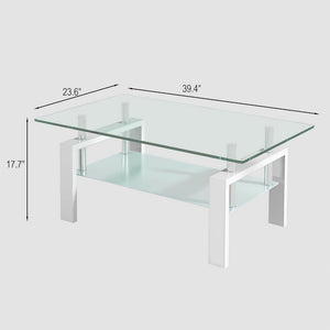 Tempered Glass Table With Storage