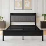 Queen Size Bed Frame with Storage Headboard and Charging Station