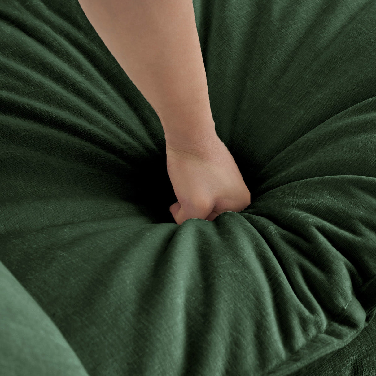 Mid-Century Modern 3-Seater Sofa with Green Chenille Upholstery