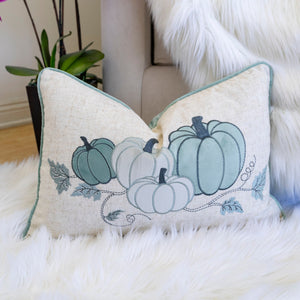 Embroidered Pumpkin Lumbar Throw Pillow – Misty