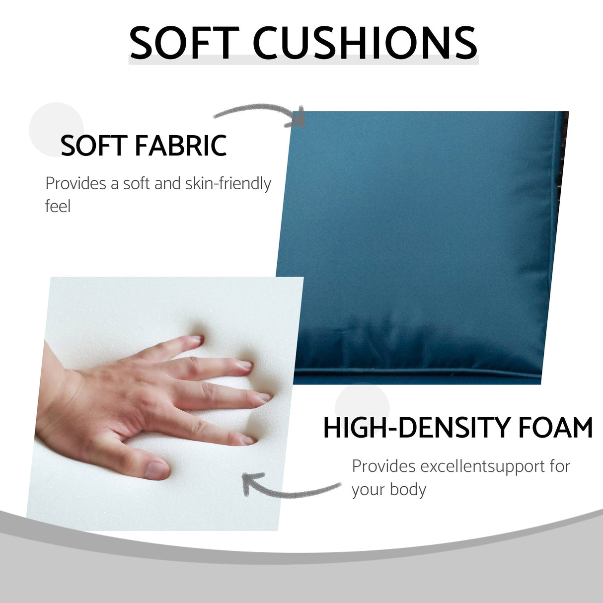 Patio Furniture Set Rattan Outdoor Sectional Conversation Sets 5-Piece Peacock Blue