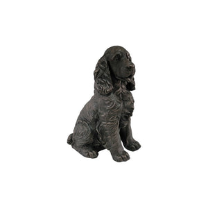 20" Bronze Finish Realistic Sitting Cocker Spaniel Dog Statue