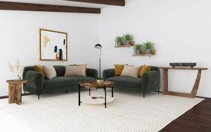 Jade 2-piece Chenille Upholstered Sofa Set Green