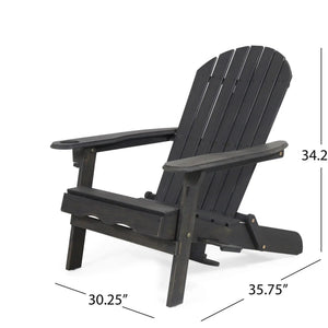 Zenithia Outdoor Foldable Adirondack Chair With 2 Cup Holders