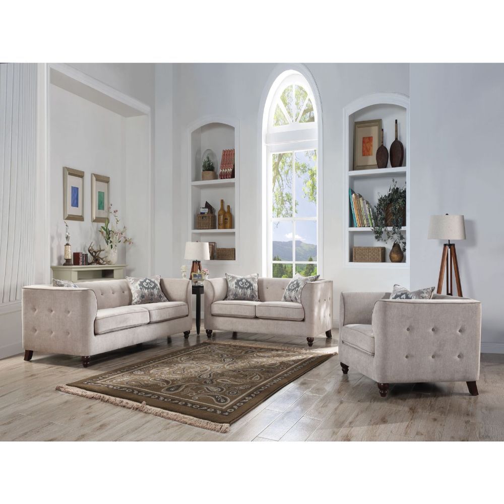 Cyndi - Chair With Pillow - Tan Velvet
