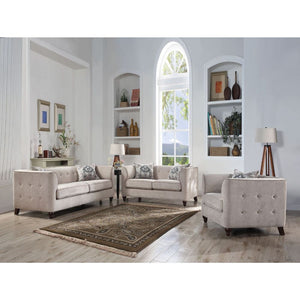 Cyndi - Chair With Pillow - Tan Velvet