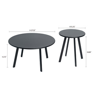 2-Piece Round Nesting Coffee Table Set, Modern