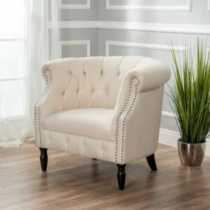 Celestialis - Upholstered Club Chair With Tub Design And Rolled Recessed Armrests