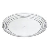 Designer Swirl 12' Acrylic Dinner Plates Set of 4, Crystal Clear Plastic Plates Reusable, Unbreakable Kitchen Plates for All Occasions BPA Free Dishwasher Safe