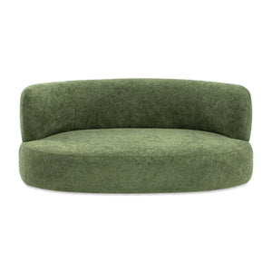 Shep 36' Curved Dog Sofa Bed Medium Moss Green Fleeced Teddy