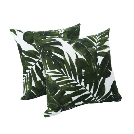 2 Pack Weatherproof Outdoor Cotton Pillow Set, Water and Fade Resistant