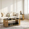 Modern Luxury Coffee Table and Side Table Set, 2-Piece Oval