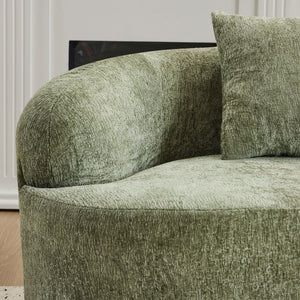 Curved Loveseat Sofa With Round Armrest