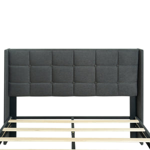 Modern Queen Size Upholstered Platform Bed Frame