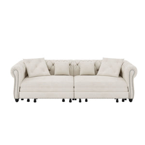 3 In 1 Pull Out Convertible Sleeper Sofa Bed, King Size, Chaise Lounge