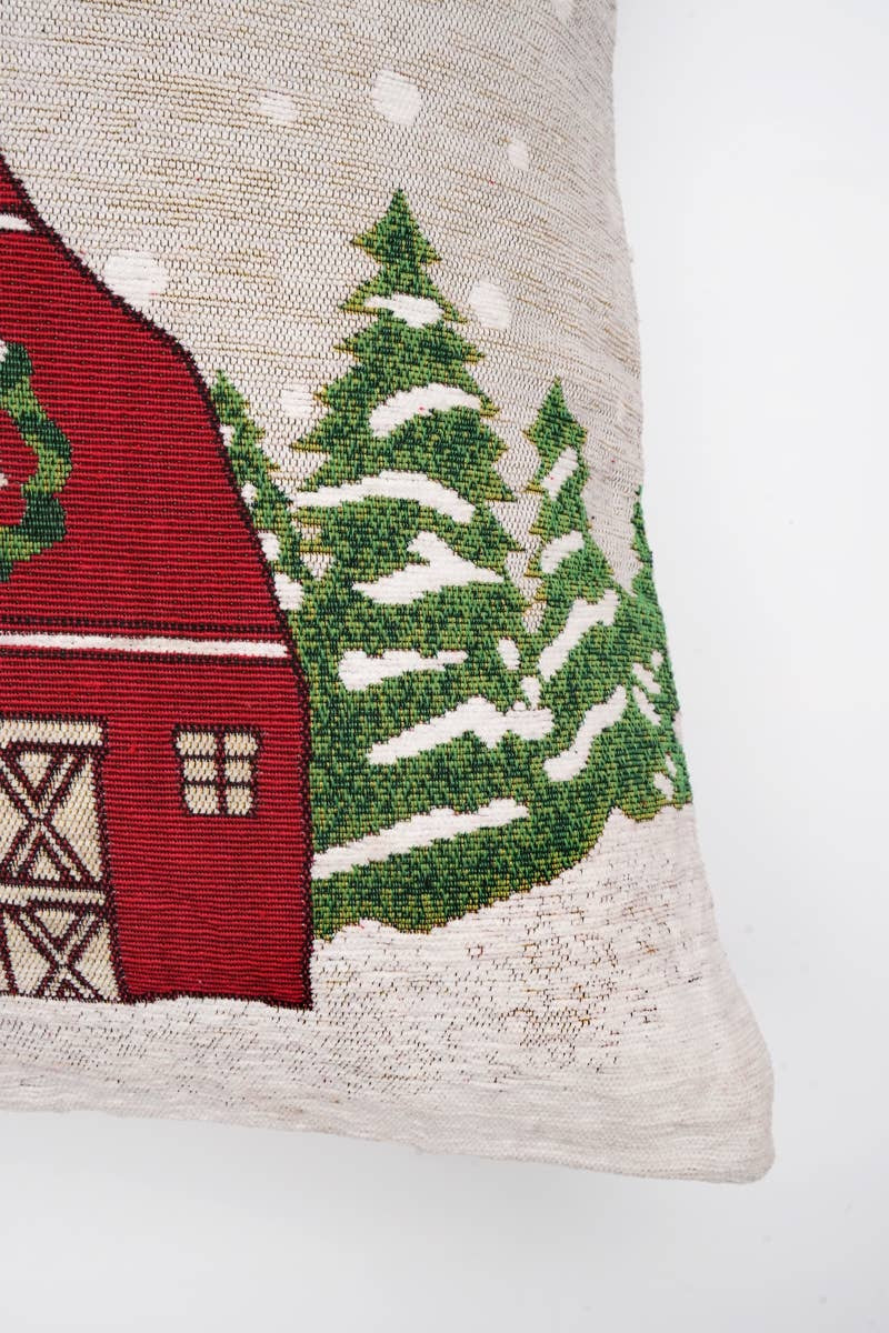 Handcrafted Snow Hut Jacquard Pillow