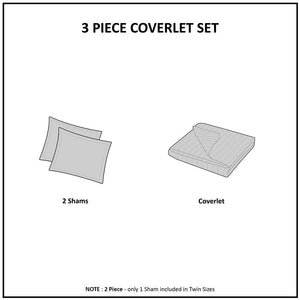 3 Piece Reversible Scalloped Edge Quilt Set Blush King/Cal King