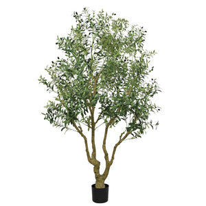 8FT Tall Artificial Olive Tree - Large Faux Potted Tree