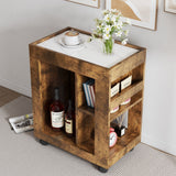 Mid-century Modern Style Movable Side Cabinet