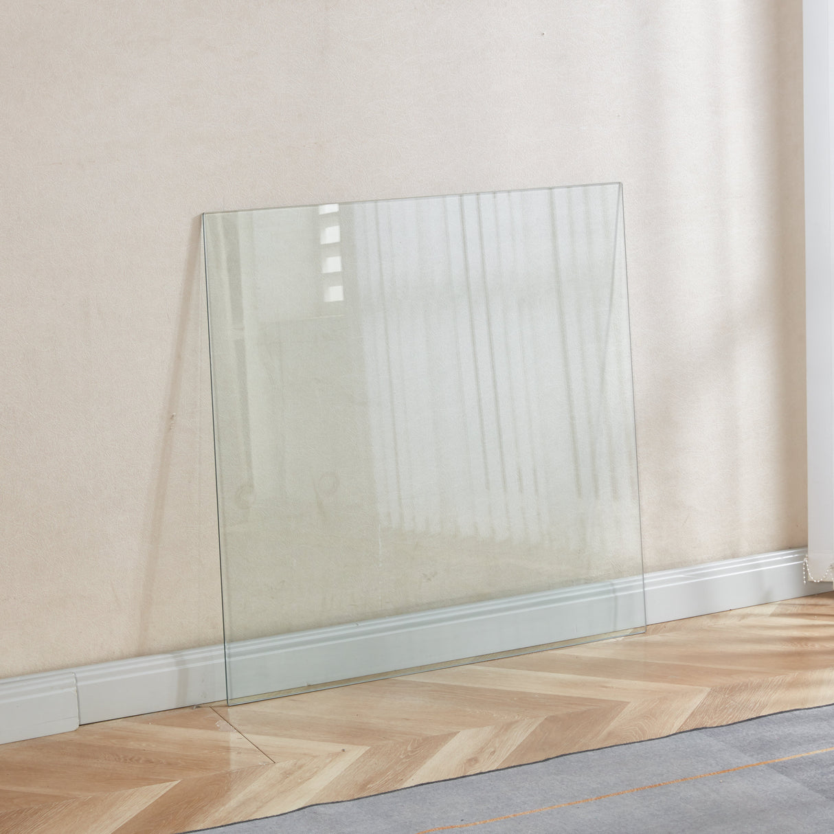 Tempered Clear Glass Top 80CM Square Dining Table