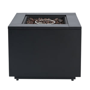 30inch Square  Steel Fire Pit Table, in Black,40000BTU