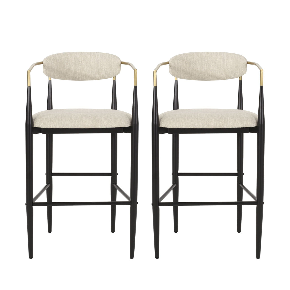 Upholstered Bar Stools With Backs For Kitchen Island (Set of 2)