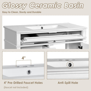 Bathroom Vanity With Top Sink, 2 Drawers And Tip Out Drawer