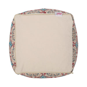 Amelia Handcrafted Fabric Pouf Rustic Elegance Multicolored