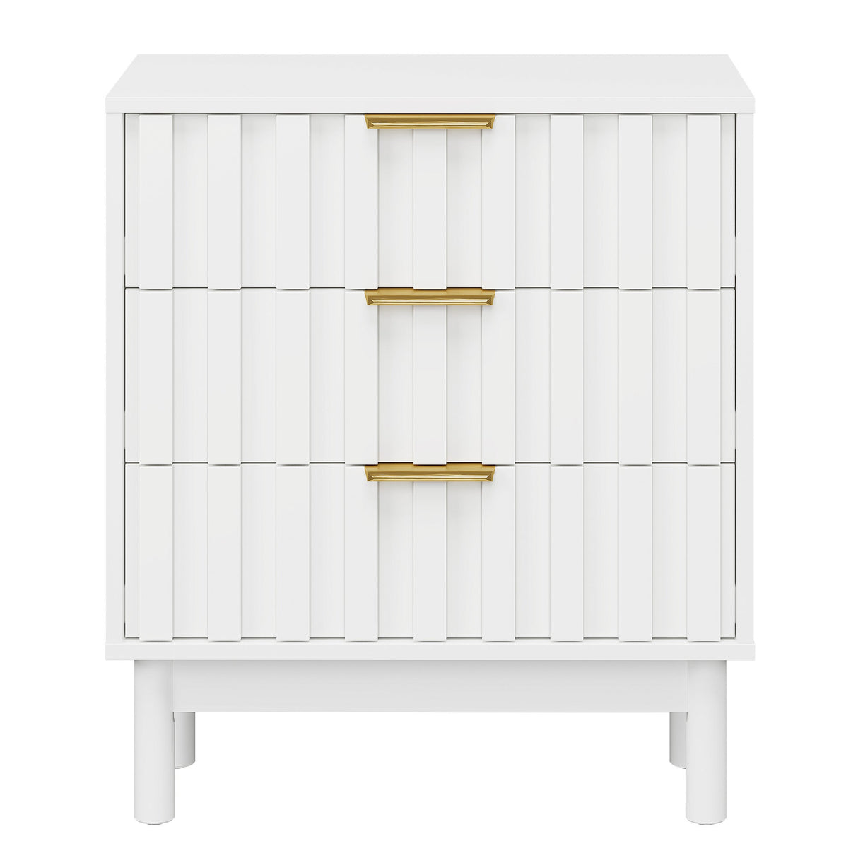 3 Drawer Dresser with Fluted Panel Design