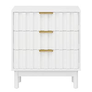 3 Drawer Dresser with Fluted Panel Design